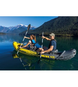Kayak Explorer Inflatable Set with Aluminum Oars and K2 Waterproof Free Shipping