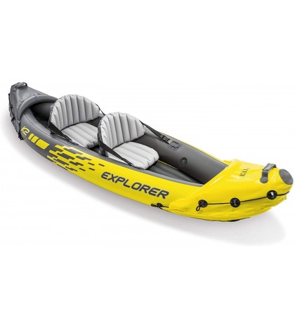 Kayak Explorer Inflatable Set with Aluminum Oars and K2 Waterproof Free Shipping