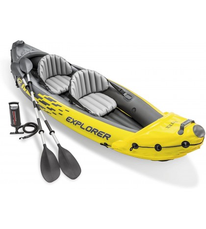 Kayak Explorer Inflatable Set with Aluminum Oars and K2 Waterproof Free Shipping
