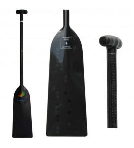 ZJ 1-Piece Lightweight IDBF Approved Carbon Dragon Boat Paddle 3 Grips 340g