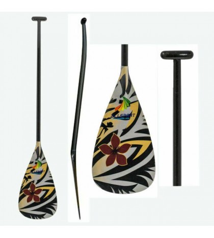 ZJ Lightweight Carbon Outrigger Canoe OC Paddle Bent Shaft With Graphic Design