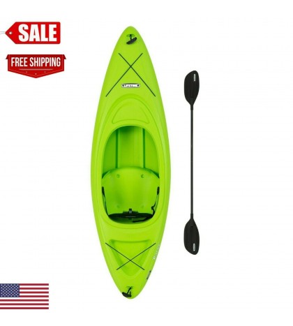 Kayak 8ft Boat with Paddle Green Lightweight adjustable seat Max 45 Day delivery