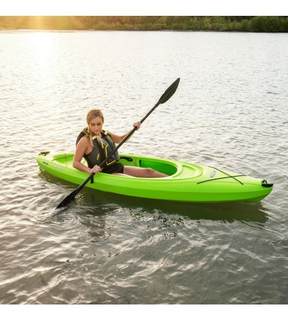 Kayak 8ft Boat with Paddle Green Lightweight adjustable seat Max 45 Day delivery