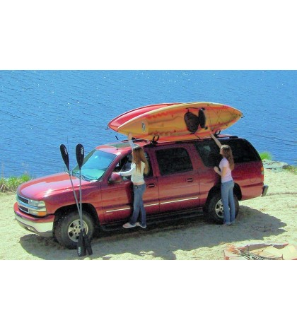 2 Sets Sunshine Yellow Roof Mounted Folding Kayak J-Style Racks PK-KR FOLD YELL2