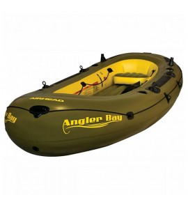 Airhead Angler Bay 6 Person Inflatable Fishing Boat Raft Float, Green