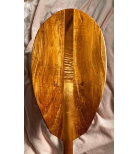 Slightly Curly Koa Paddle with T-handle - Hawaiian Outrigger Canoe Paddling