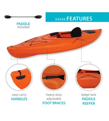Lifetime 90817 Lancer 100 Sit-in Kayak With Paddle - Orange FREE SHIPPING