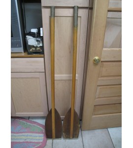 Vintage Kayak Paddle FOLBOT 2 Piece Wood Brass Ends -USA 55