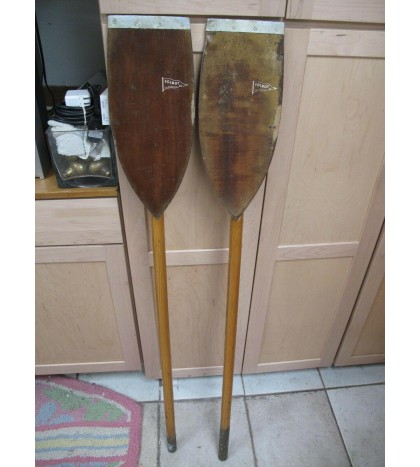 Vintage Kayak Paddle FOLBOT 2 Piece Wood Brass Ends -USA 55