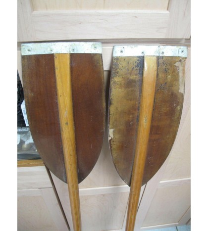 Vintage Kayak Paddle FOLBOT 2 Piece Wood Brass Ends -USA 55