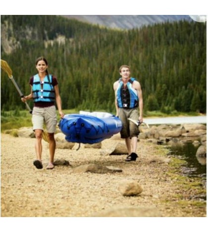 Travel Kayak Inflatable, 2 Person w/Removable Seat, Paddle, Carry Bag