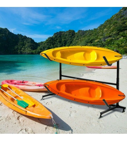 Kayak Storage Rack Freestanding Outdoor Garage Canoe Organizer Adjustable Height