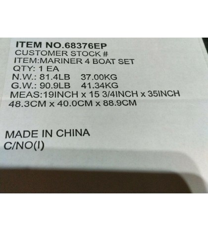 Local Pick Up Only - Intex Mariner 4 68376EP Inflatable Boat Set - 2020 Model