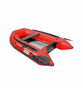 ALEKO Inflatable 8 Ft 4 Inch Red Color Pontoon Boat With Aluminum Floor