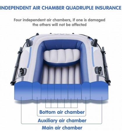 Inflatable Boat 8.9FT Raft Inflatable Kayak Fishing Boat 2/ 3/ 4 Person