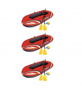 Bestway 77x45 Inches HydroForce Inflatable Raft Set with Oars and Pump (3 Pack)