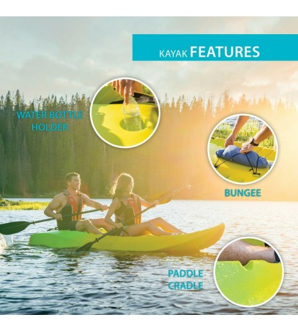 Lifetime Manta 100 Tandem 10' Kayak (Paddles Includ) 500 Lb Capacity.YellowColor