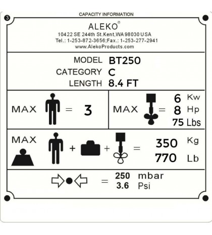 ALEKO Fishing Raft Inflatable 8' 4