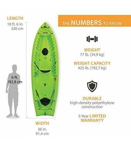 Lifetime Kokanee Sit-On-Top Kayak, Lime, 10'6