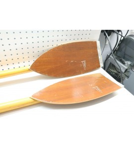 Nice Used Vintage Kayak Paddle FOLBOT 2 Piece Wood W/ Brass Ends - USA 55