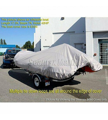 Inflatable Boat Cover, D Series for Beam Range 5.8' to 6.4' (FEET), 5 Sizes fit