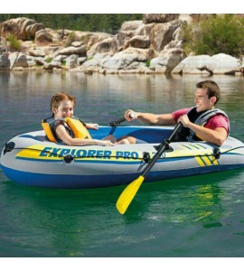 Inflatable Explorer Pro 200 Two Person Boat With Oars And Pump 77