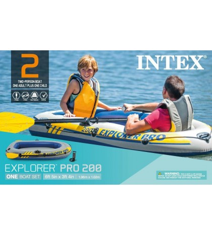 Inflatable Explorer Pro 200 Two Person Boat With Oars And Pump 77