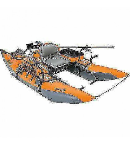 1-Person Inflatable Fishing Boat Pontoon XT Lake Water Raft Paddle Oars Orange