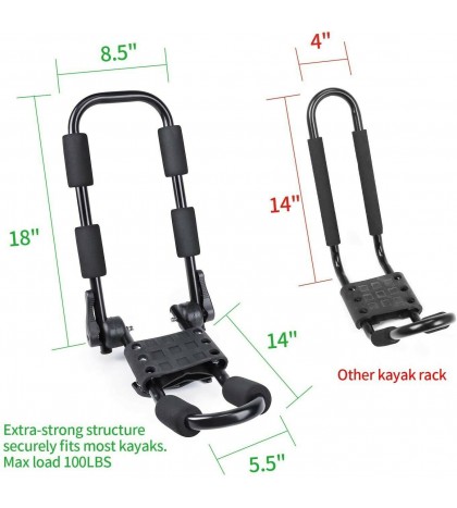 Leader Folding Kayak Rack 4 PCS Car Roof Rack SUP On Roof Top Mount Crossbar