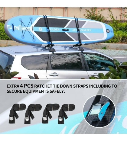 Leader Folding Kayak Rack 4 PCS Car Roof Rack SUP On Roof Top Mount Crossbar