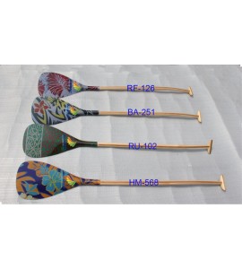 ZJ SPORT New Outrigger Canoe Paddle With Graphic Blade And Wood Bent Shaft