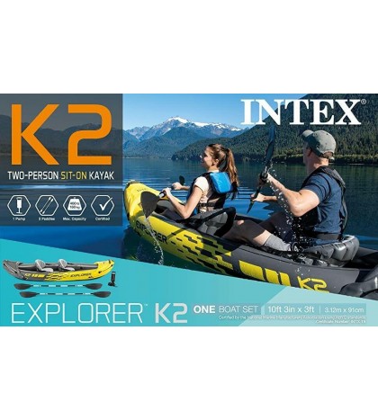Inflatable 2 Person Kayak and Aluminum Oars..New In Box
