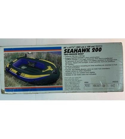Vintage 2000 Intex Seahawk 200 2-Person Inflatable Boat & Coleman Pump New!