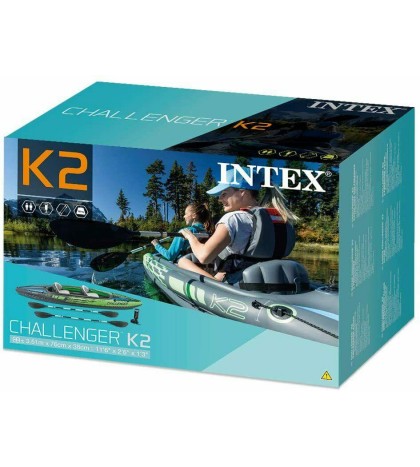 Intex Challenger K2 Kayak Inflatable 2 People, 138 3/16x29 7/8x15in - Green (