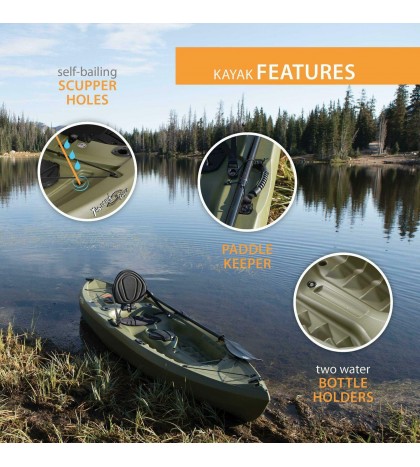 Lifetime Tamarack Angler 10 ft Fishing Kayak (Paddle Included), 90818