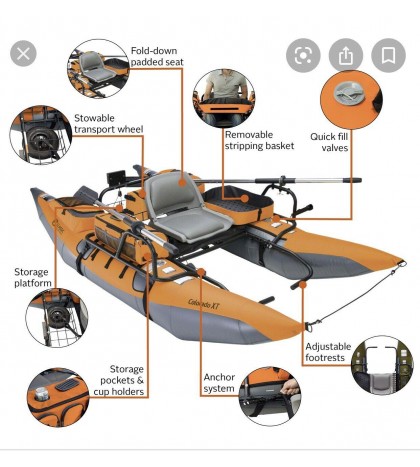 Colorado XT Inflatable Pontoon Boat + Transport Wheel & Motor Mount NEW