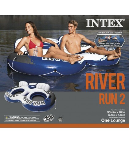 Intex River Run II 2-Person Water Tube w/ Cooler and Connectors (6 Pack) 58837EP