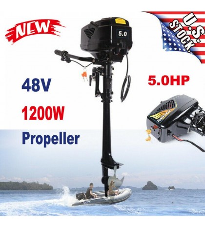 NEW Electric Outboard Motor Fishing Boat 48V 5HP Brushless Engine 1200W HANGKAI