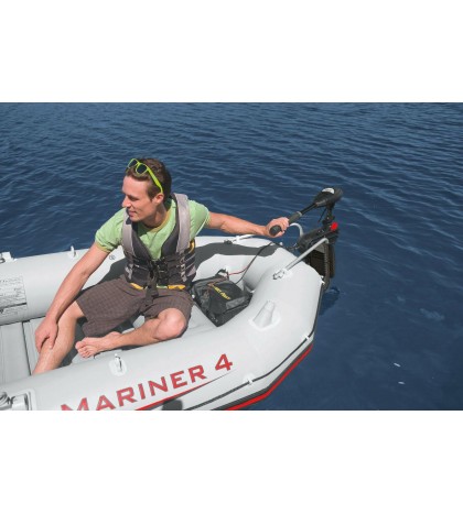 Intex 3 Person Boat Set w/ Aluminum Oars & Pump and Composite Boat Motor Mount