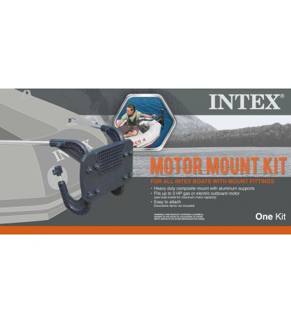 Intex 3 Person Boat Set w/ Aluminum Oars & Pump and Composite Boat Motor Mount