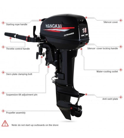 2/4 Stroke Outboard Motor Marine Boat Engine 3.5 HP-7 HP w/ Air/Water Cooling CE