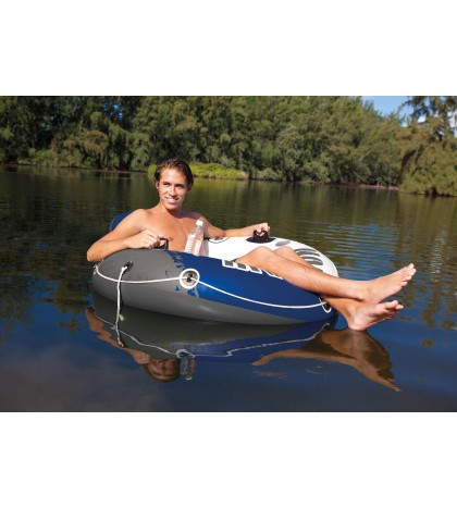 Intex River Run Inflatable 2 Person Pool Tube Float w/ Cooler + Single Float