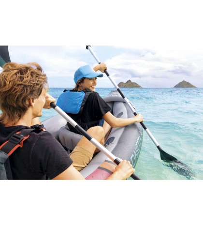 Intex Dakota K2 2 Person Vinyl Inflatable Kayak and Accessory Kit w/ Oars & Pump