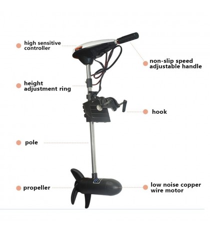 Electric 65lb 12V Trolling Motor Outboard Engine Outboard Motor 660W 100% New