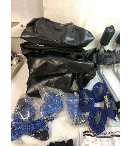 Thule Hull-A-Port 835XRT Kayak Carrier Rooftop J-Hooks Rack: WITH EXTRAS *READ*