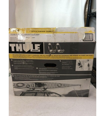 Thule Hull-A-Port 835XRT Kayak Carrier Rooftop J-Hooks Rack: WITH EXTRAS *READ*