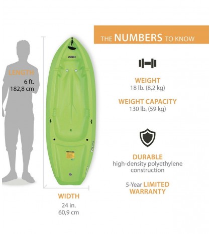 ‼️Lifetime Wave 6 ft Youth Sit On Top Kayak With Paddle - Lime Green‼️