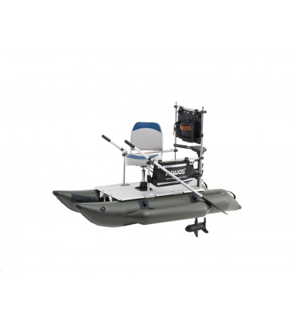 AQUOS New 7.5ft Pontoon Boat&Guardbar&Seat&Transom 55lbs motor for Fishing
