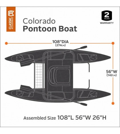 New Classic Accessories Colorado Pontoon Boat For Fishing W/ Storage, Green/Sage
