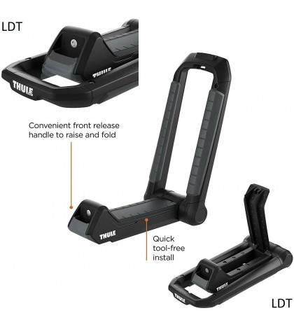 Thule Hull-A-Port Aero Rooftop Kayak Carrier, BLACK, 1 Kayak - NEW